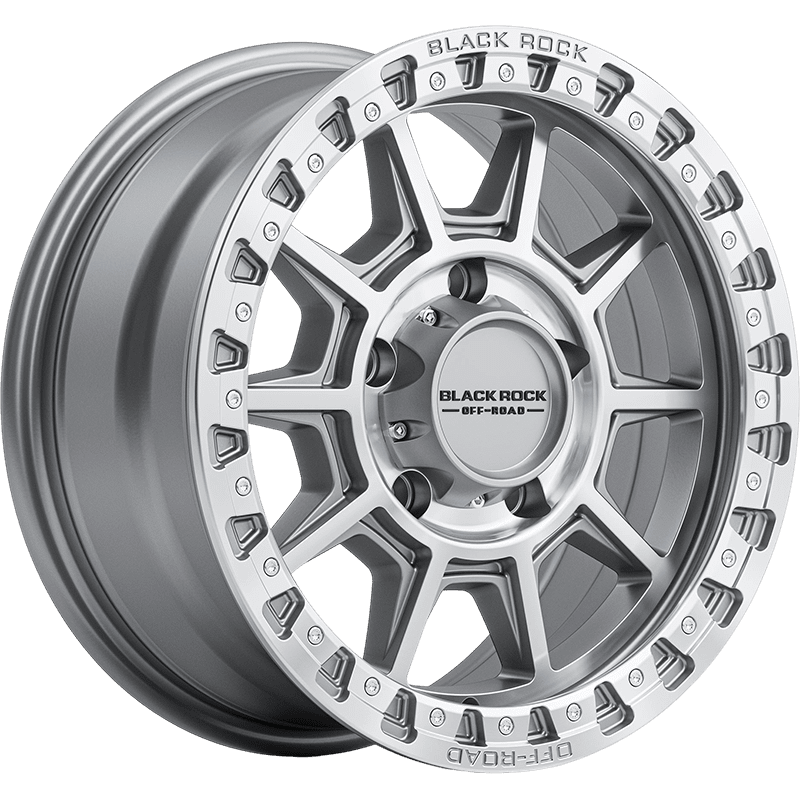 Image of Black Rock Wheels Gunner Silver Machined