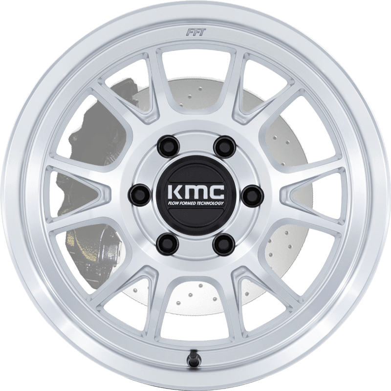 KMC KM729 RANGE GLOSS SILVER WITH MACHINED FACE