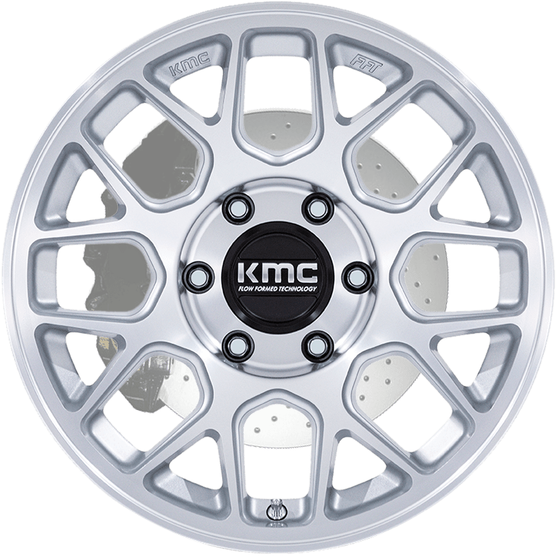 KMC KM730 HATCHET GLOSS SILVER WITH MACHINED FACE