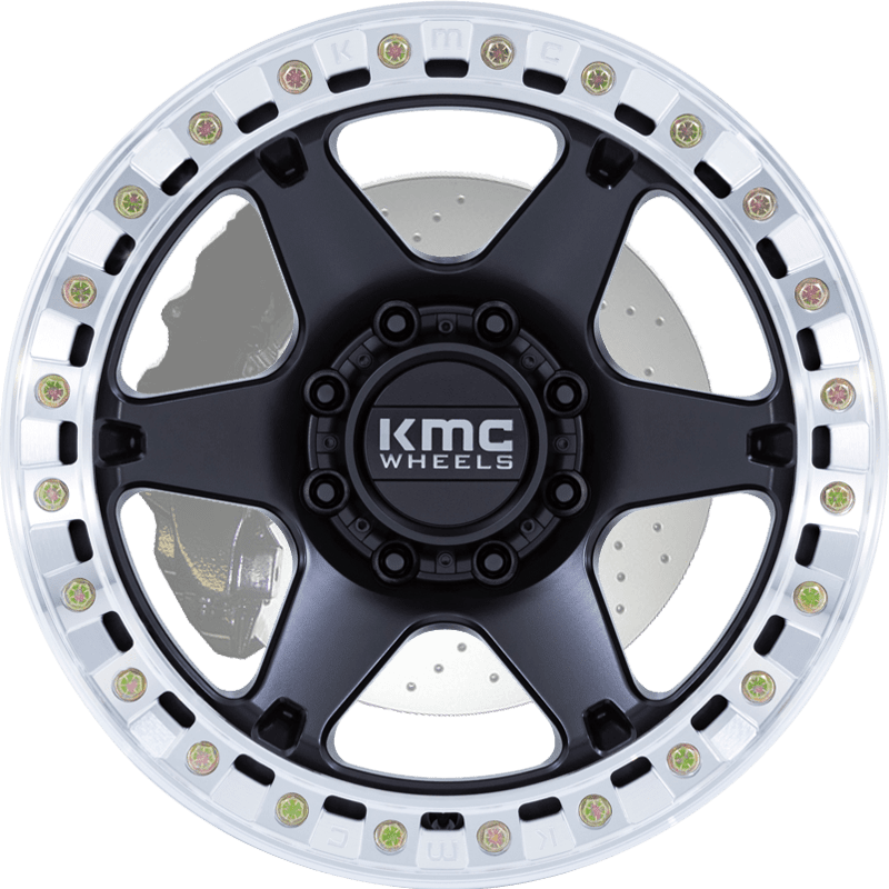KMC KM238 VI BEADLOCK SATIN BLACK WITH MACHINED RING