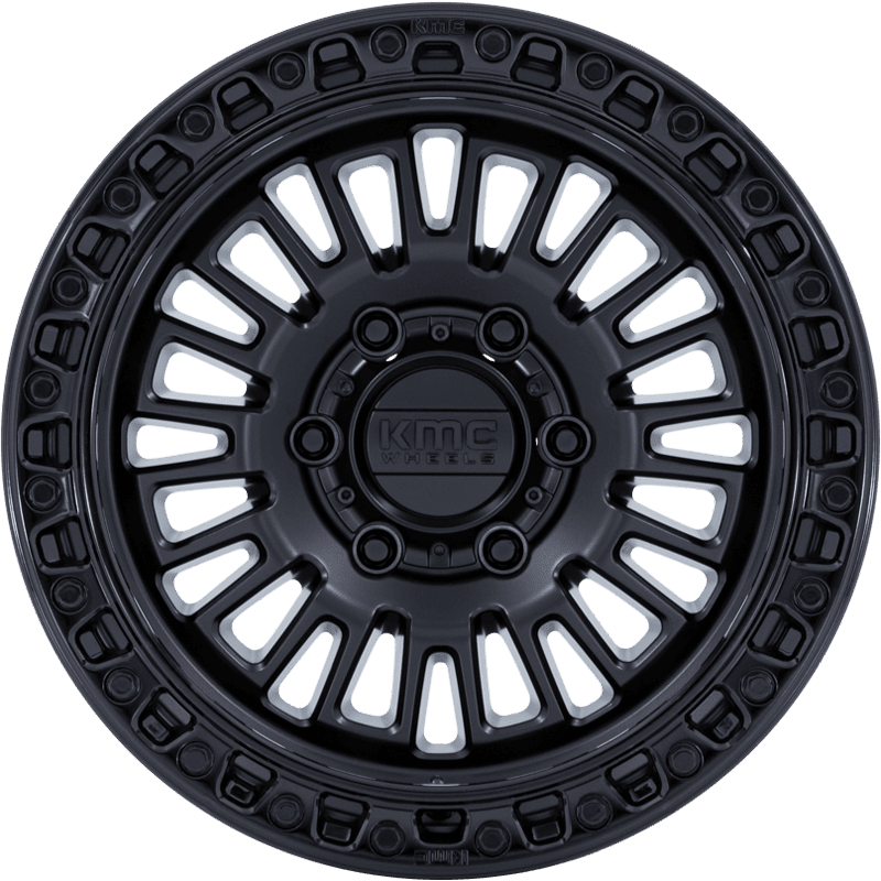 KMC KM554 AZTEC MATTE BLACK WITH GLOSS BLACK LIP