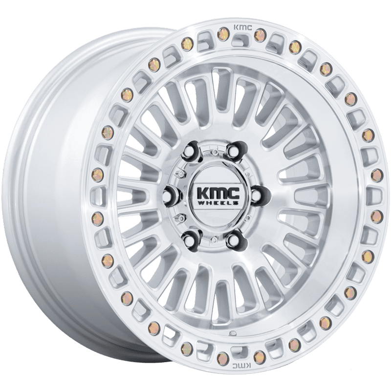 KMC KM554 AZTEC GLOSS SILVER WITH MACHINED FACE
