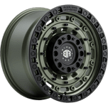 Image of Black Rock Wheels Military Army Green With Black Ring