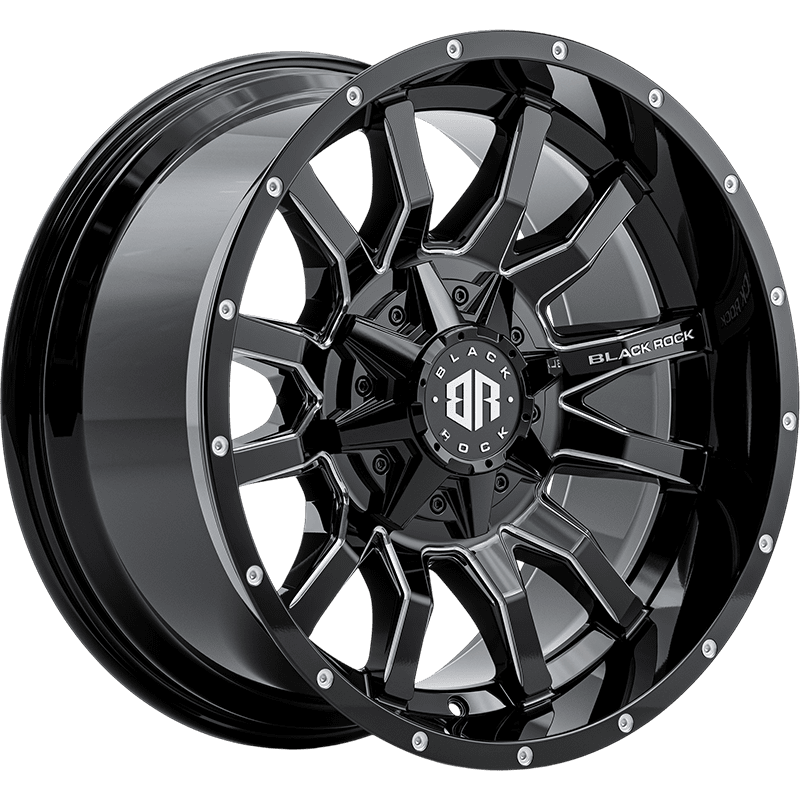 Image of Black Rock Wheels Predator Gloss Black Milled