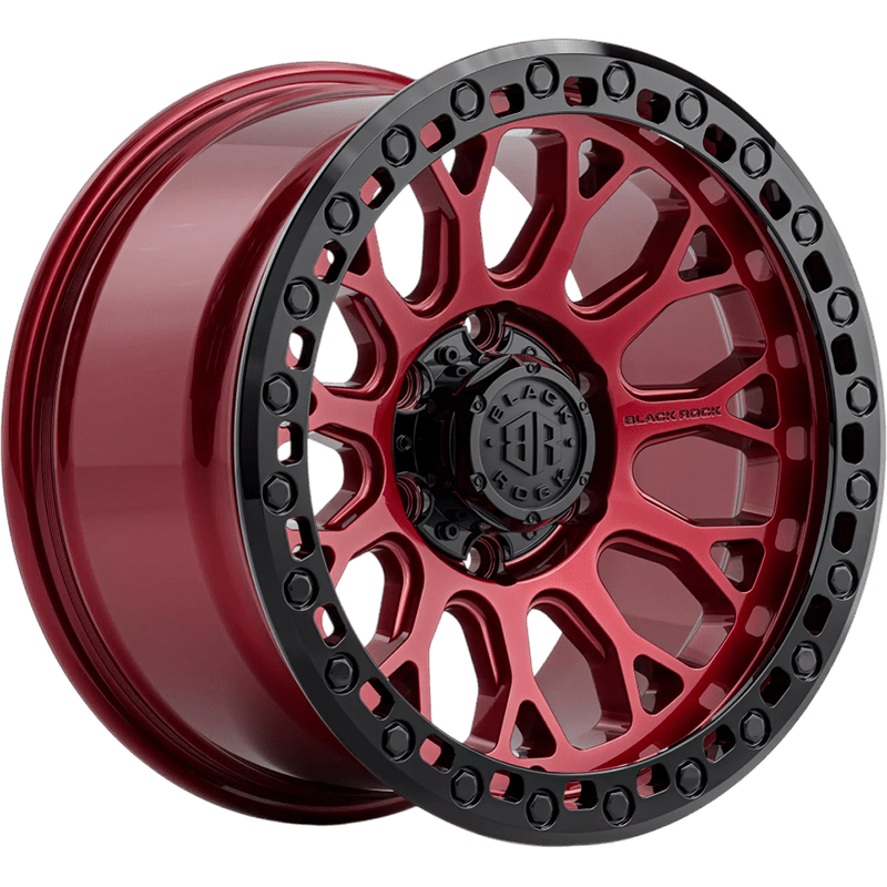 Image of Black Rock Wheels Spider Illusion Red With Black Ring
