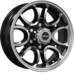 KING WHEELS HYDRA 6 GLOSS BLACK MACHINED
