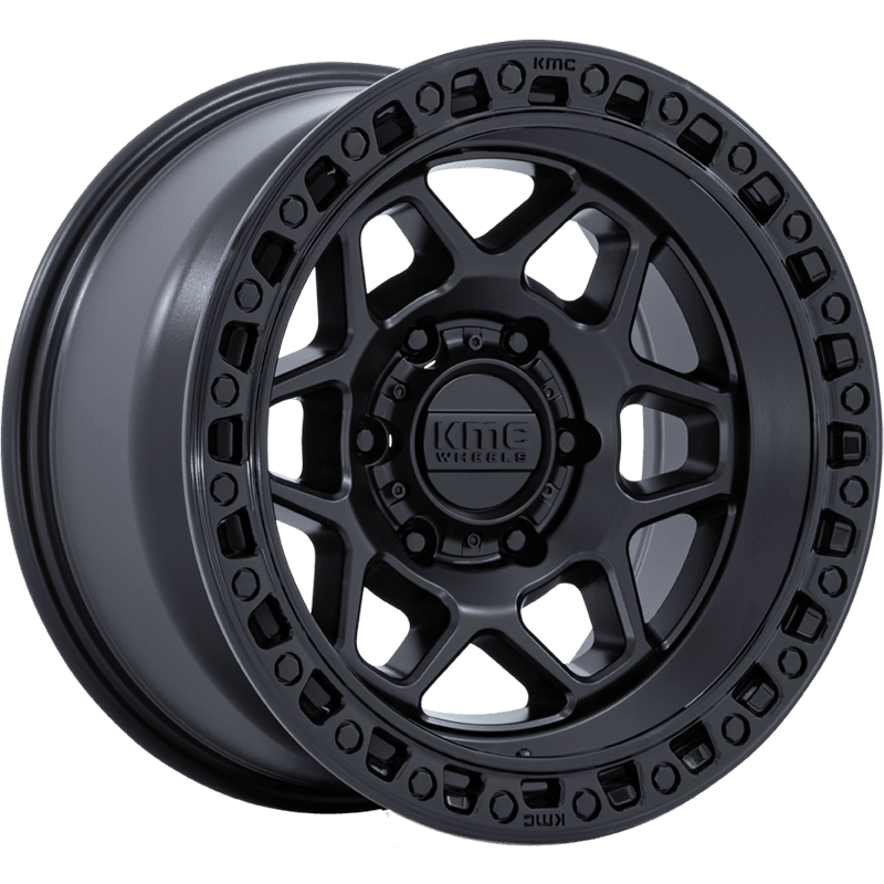 Image of KMC Wheels KM553 TORX MATTE BLACK WITH GLOSS BLACK LIP