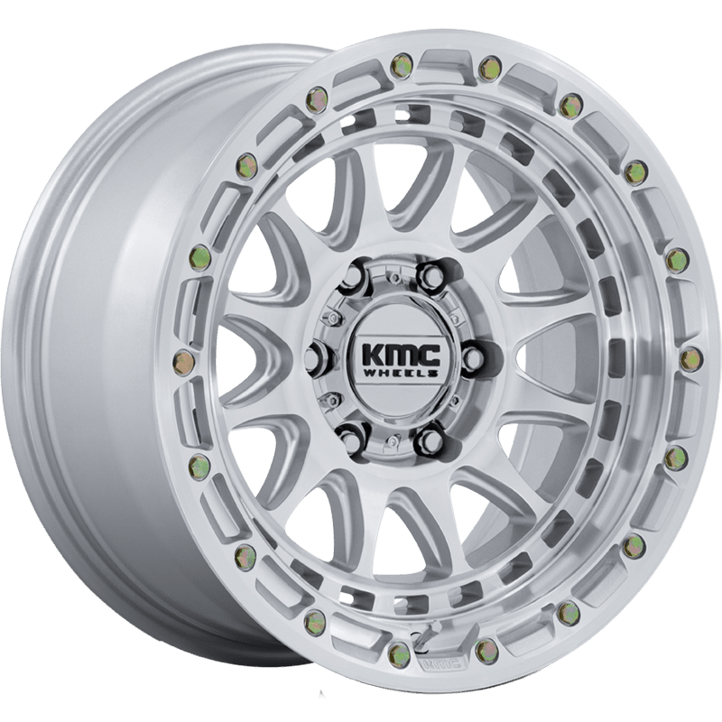 Image of KMC Wheels KM556 CRUX GLOSS SILVER WITH MACHINED FACE