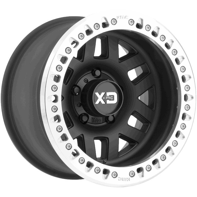 XD229 MACHETE CRAWL Satin Black Machined Bead Ring Satin Black Machined Bead Ring