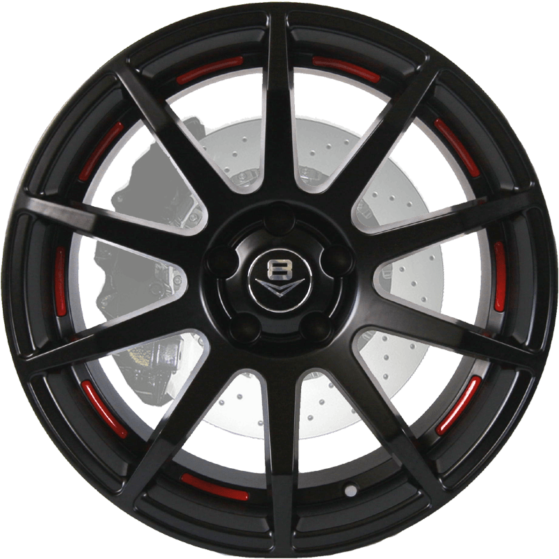 V-41 Matt Black with Red Undercut Circle