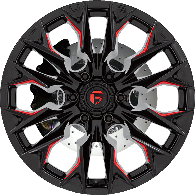FLAME 5 GLOSS BLACK MILLED WITH RED