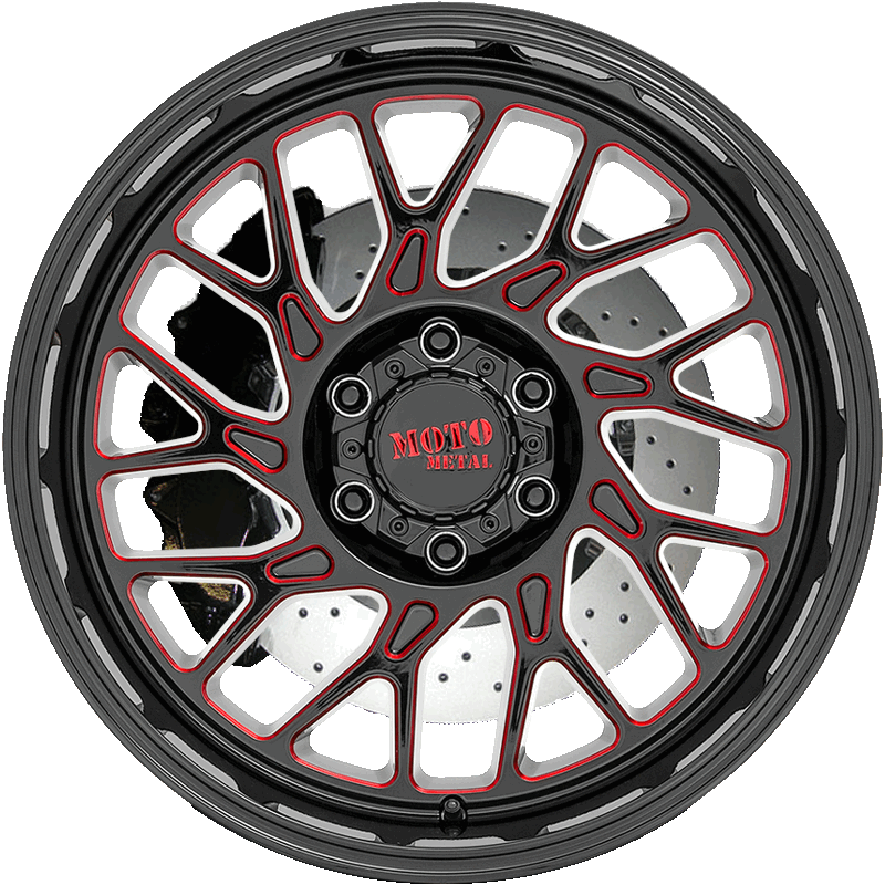 MO805 GLOSS BLACK MILLED WITH RED TINT
